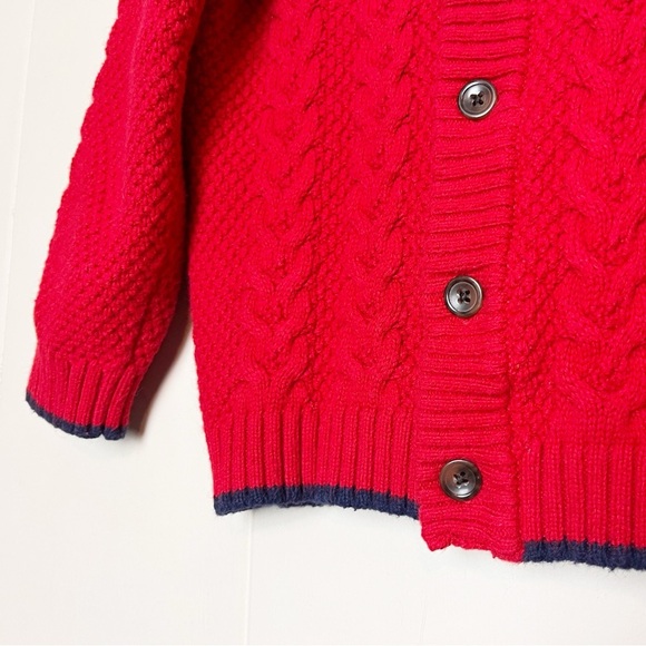Janie and Jack Shawl Collar Cardigan 4 red sweater holiday festive Christmas - Picture 3 of 9